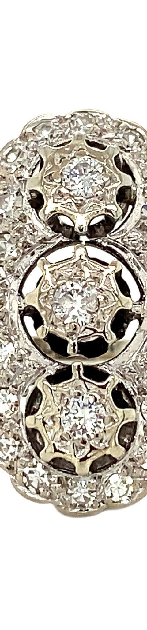 Vintage 14K White Gold Princess Ring with Diamond